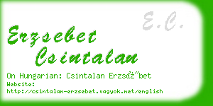 erzsebet csintalan business card